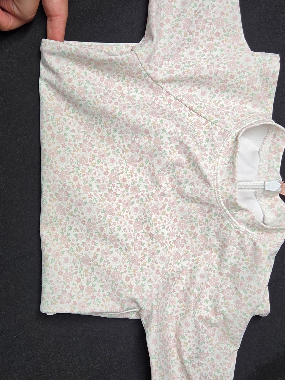 Minnow Swim Pink Mint Floral Short Sleeve Rashguard One Piece Swimsuit Size 2T